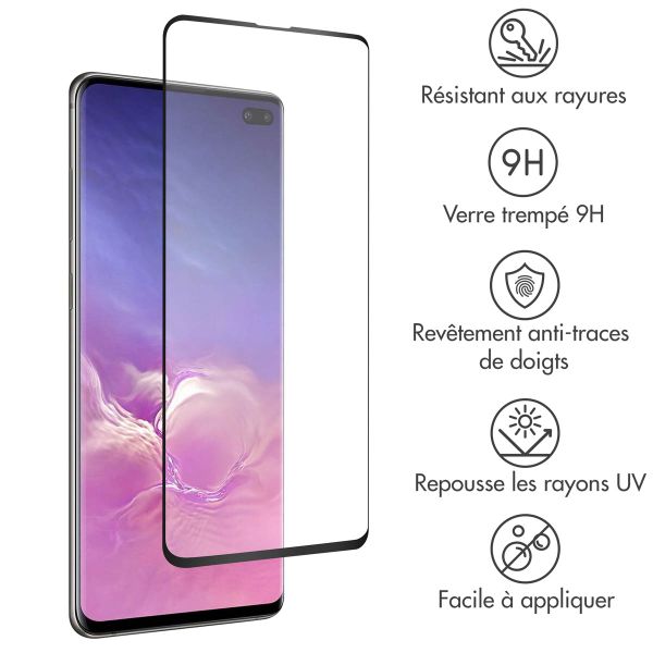 Accezz Protection d'écran en verre trempé Full Cover Samsung Galaxy S10 Plus