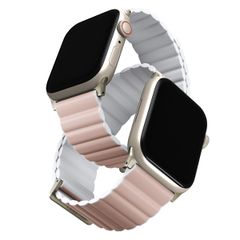 Uniq Bracelet double face Revix Premium Edition Apple Watch Series 1 á 10 / SE / Ultra (2) (44/45/46/49 mm) - Blanc/Rose Blush