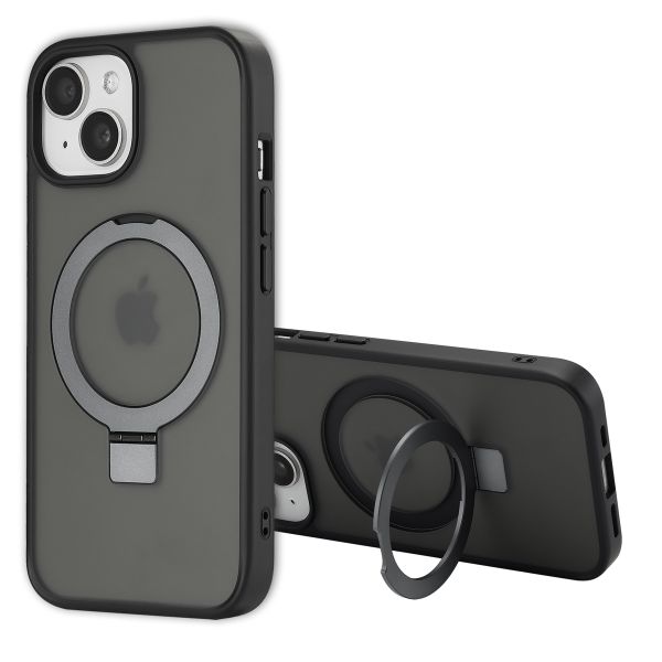Accezz Coque Ring Stand avec MagSafe Apple iPhone 15 - Noir