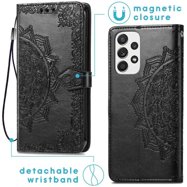 imoshion Etui de téléphone portefeuille Mandala Samsung Galaxy A53 - Noir