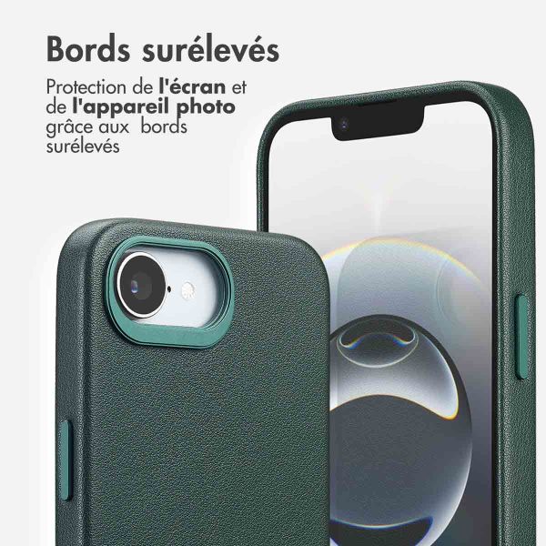 Accezz Coque arrière en cuir avec MagSafe Apple iPhone 16e - Cedar Green