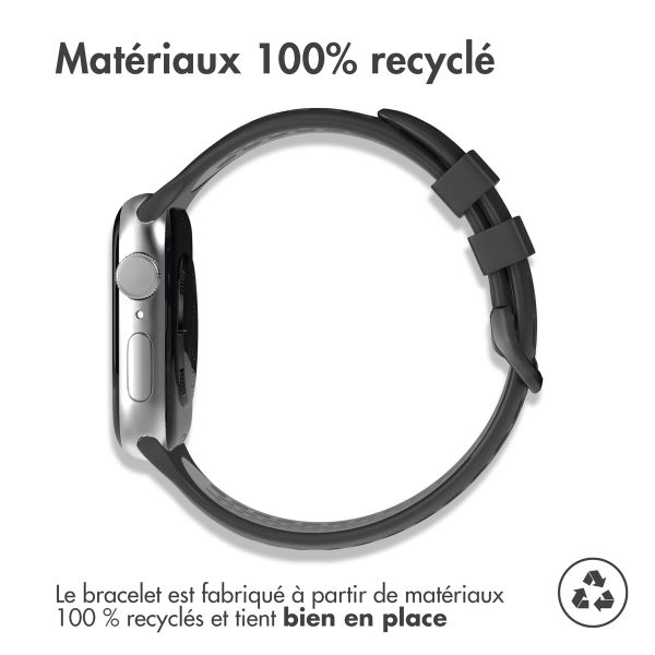 imoshion ﻿Boucle de bracelet de sport en silicone Apple Watch Series 1 á 9 / SE (38/40/41 mm) | Series 10 (42 mm) - Noir / Gris