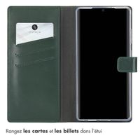 Selencia Étui portefeuille en cuir véritable Samsung Galaxy S25 Ultra - Vert
