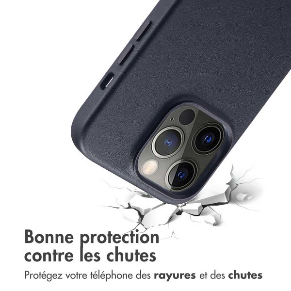 Accezz Coque arrière en cuir avec MagSafe Apple iPhone 14 Pro - Onyx Black