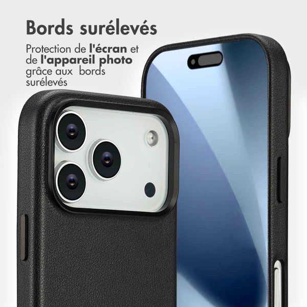 Accezz Étui de télephone portefeuille en cuir 2-en-1 avec MagSafe Apple iPhone 17 Pro - Onyx Black