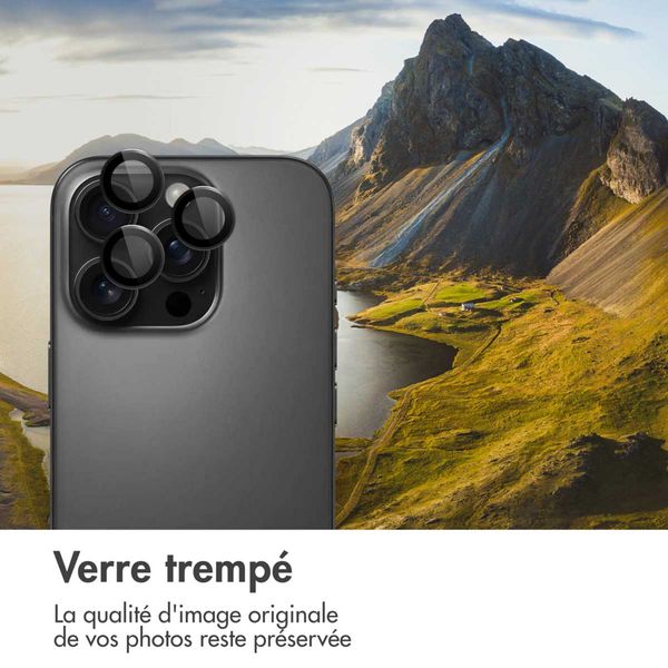 imoshion Lot de 2 protections d'objectif de caméra Apple iPhone 16 Pro / 16 Pro Max - Noir / Titanium