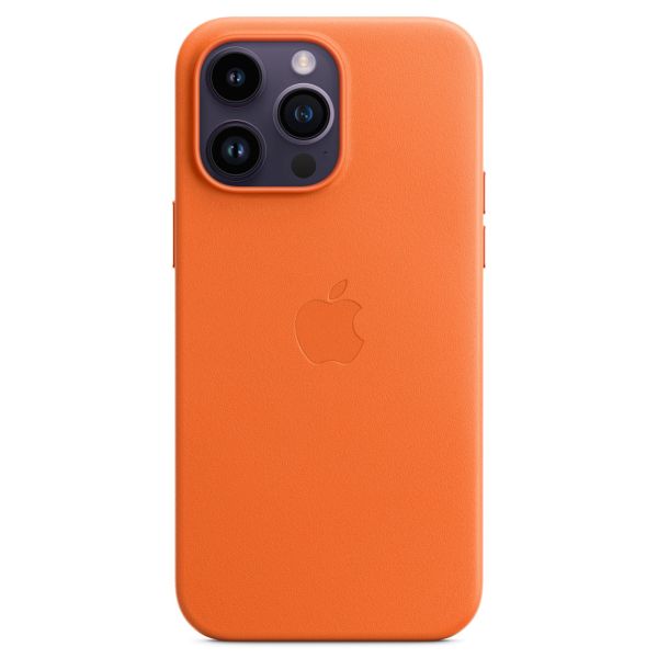 Apple Coque Leather MagSafe Apple iPhone 14 Pro Max - Orange
