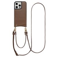 Selencia Coque de télephone Nova avec cordon et porte-cartes Apple iPhone 14 Pro - Mocha Brown