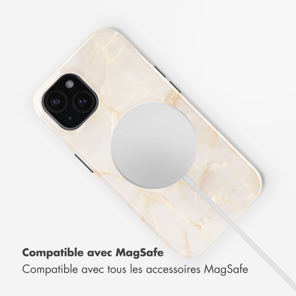 Selencia Coque arrière Vivid avec MagSafe Apple iPhone 15 - Golden Beige Marble