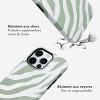 Selencia Coque arrière Vivid Tough iPhone 14 Pro - Colorful Zebra Sage Green