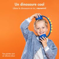 imoshion Casque sans fil pour enfants Dino LED Light - Limiteur de décibels - Avec câble AUX - Cobalt Blue / Lime