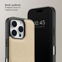 Selencia Coque arrière avec cordon et porte-cartes Nova iPhone 16 Pro - Beige