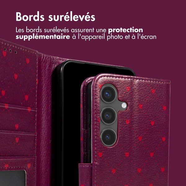 imoshion Étui de télephone portefeuille Design Samsung Galaxy S25 - Crush Check Coral Dust