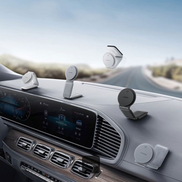 Baseus PrimeTrip Series C02 Mega Support de téléphone voiture - Magnétique et MagSafe/Qi2 - Charge sans fil - Autocollant - Noir