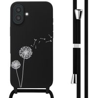 imoshion Coque design en silicone avec cordon Apple iPhone 16 Plus - Dandelion Black