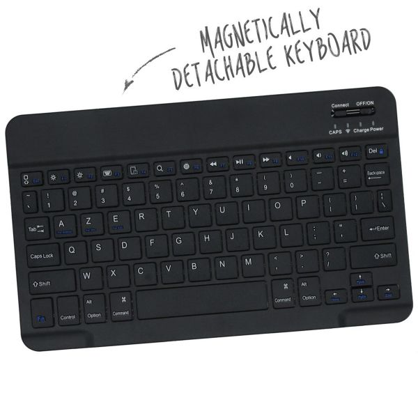 Accezz Étui de tablette portefeuille Bluetooth Clavier AZERTY iPad 10 (2022) 10.9 pouces - Noir