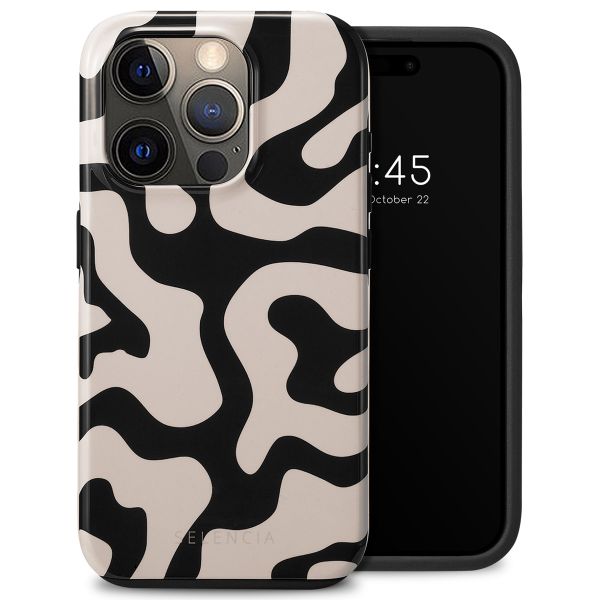 Selencia Coque arrière Vivid Tough iPhone 15 Pro - Art Wave Black