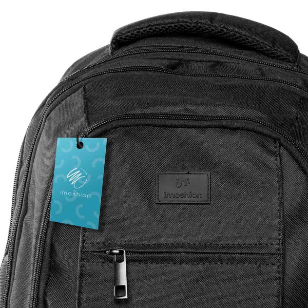 imoshion ﻿Sac à dos pour ordinateur portable avec port USB - Convient aux ordinateurs portables jusqu'à 15.6 pouces - Sac à dos pour ordinateur portable pour hommes - Noir