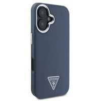 Guess Coque Grained Triangle MagSafe iPhone 16 - Blue