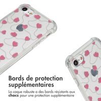 imoshion Coque Design avec cordon Apple iPhone SE (2022 / 2020) / 8 / 7 - Dusty Rose Connected Hearts