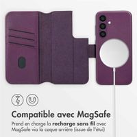 Accezz Étui de téléphone portefeuille en cuir 2-en-1 avec MagSafe Samsung Galaxy S24 - Heath Purple