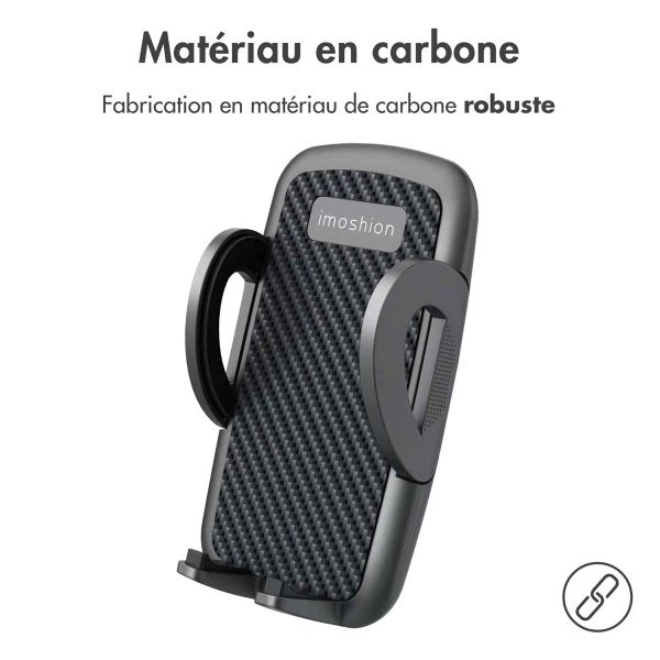 imoshion Support de téléphone pour voiture iPhone 12 Mini - Réglable - Universel - Carbone - Grille de ventilation - Noir