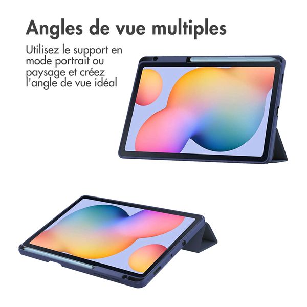 imoshion Coque tablette rigide Trifold Samsung Galaxy Tab S6 Lite (2020/2022/2024) - Bleu foncé