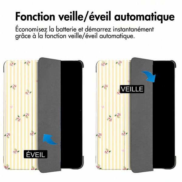 imoshion Coque tablette Design Trifold Apple iPad Air 11 pouces (2026) M4 / (2025) M3 / (2024) M2 / Air 5 (2022) / Air 4 (2020) - Garden Stripes