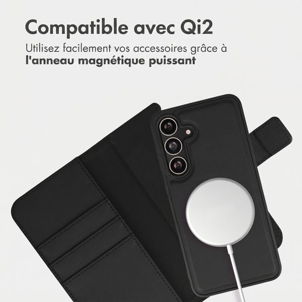 imoshion Étui portefeuille luxe 2-en-1 amovible Samsung Galaxy S25 FE - Noir