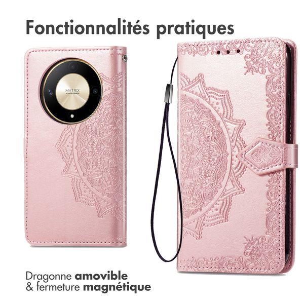 imoshion Etui de télephone Mandala Honor Magic 6 Lite - Rose Doré