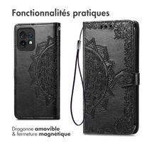 imoshion Etui de téléphone portefeuille Mandala Motorola Edge 40 Pro - Noir