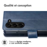 imoshion Étui de téléphone portefeuille Luxe Samsung Galaxy Z Fold 5 - Bleu foncé