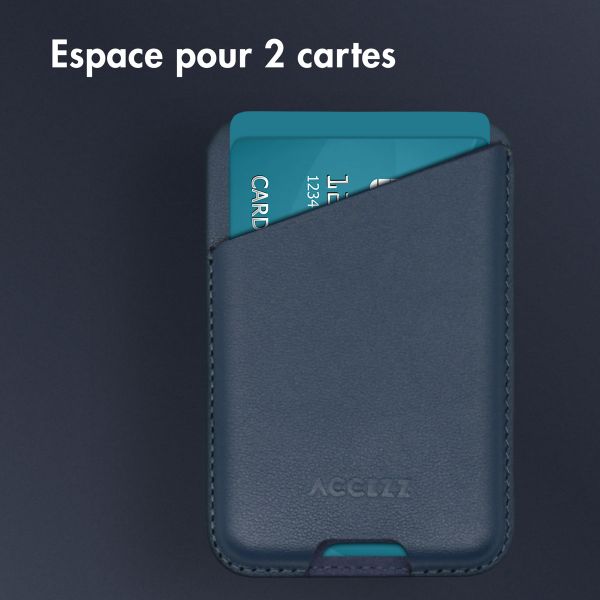 Accezz Porte-cartes en cuir - Compatible avec MagSafe et Qi2 - Nightfall Blue