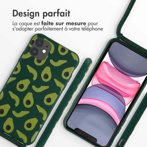 imoshion Coque design en silicone avec cordon Apple iPhone 11 - Avocado Green