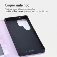 imoshion Étui de télephone portefeuille Design Samsung Galaxy S25 Ultra - Purple Marble