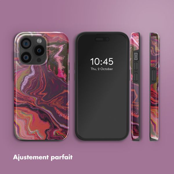 Selencia Coque arrière Vivid Tough avec MagSafe iPhone 15 Pro - Marble Purple