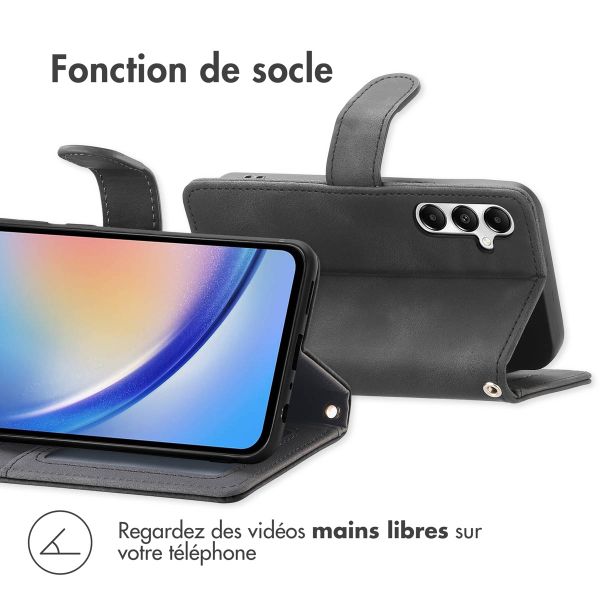imoshion Etui de télephone portefeuille avec cordon Samsung Galaxy A35 - Noir