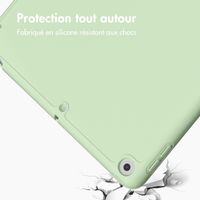 Accezz Étui de téléphone portefeuille Smart Silicone iPad 9 (2021) 10.2 / iPad 8 (2020) 10.2 / iPad 7 (2019) 10.2 - Vert clair