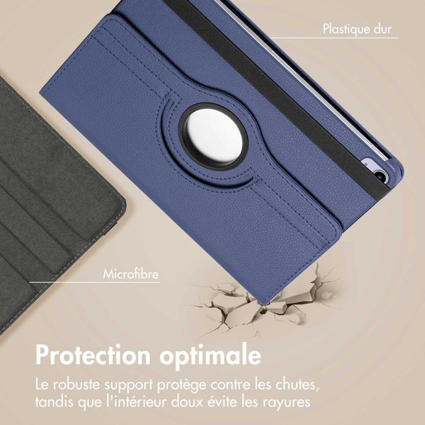 imoshion Coque tablette rotatif à 360° Apple iPad 11 (2025) 11 pouces A16 / iPad 10 (2022) 10.9 pouces - Bleu foncé