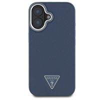 Guess Coque Grained Triangle MagSafe Apple iPhone 16 - Blue