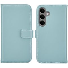 Selencia Étui de téléphone portefeuille en cuir véritable Samsung Galaxy S25 Plus - Air Blue