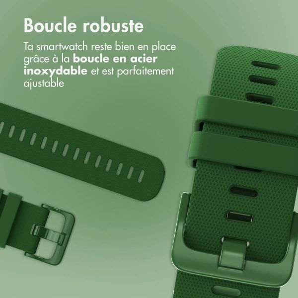 imoshion Bracelet sport en silicone avec boucle - Connexion universelle 20 mm - Vert foncé