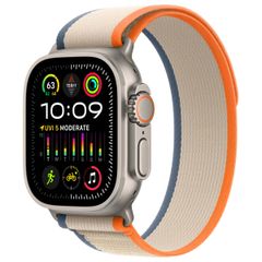 Apple Bracelet Trail Loop Apple Watch Series 1 t/m 11 / SE / Ultra (44/45/46/49 mm) - Taille M/L - Orange & Beige