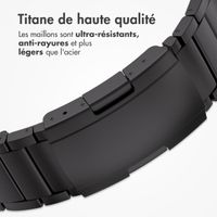 Accezz Bracelet en acier Titane mat Apple Watch Series 1 t/m 11 / SE / Ultra (44/45/46/49 mm) - Noir