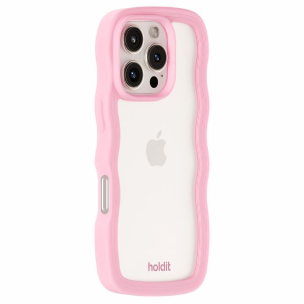 Holdit Coque Wavy iPhone 16 Pro Max - Pink / Transparent