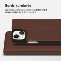 Accezz Étui de télephone Slim Folio en cuir de qualité supérieure Apple iPhone 14 - Marron