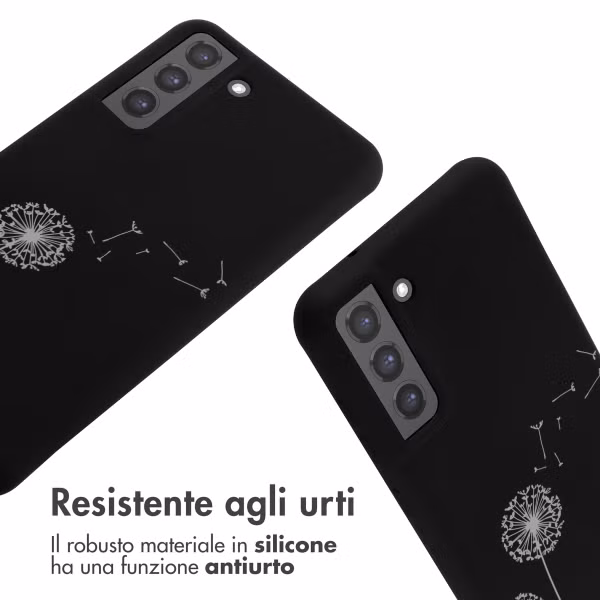 imoshion Coque design en silicone avec cordon Samsung Galaxy S21 FE - Dandelion Black