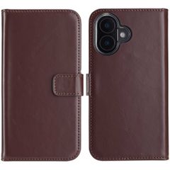 Selencia Étui portefeuille en cuir véritable Apple iPhone 16 - Marron
