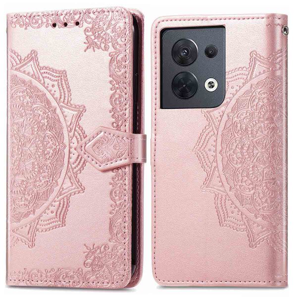 imoshion Etui de téléphone portefeuille Mandala Oppo Reno 8 5G - Rose Dorée