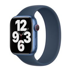 Apple Bracelet Boucle unique en Silicone Apple Watch Series 1 - 11 / SE / Ultra (44/45/46/49 mm) - Taille 12 - Abyss Blue